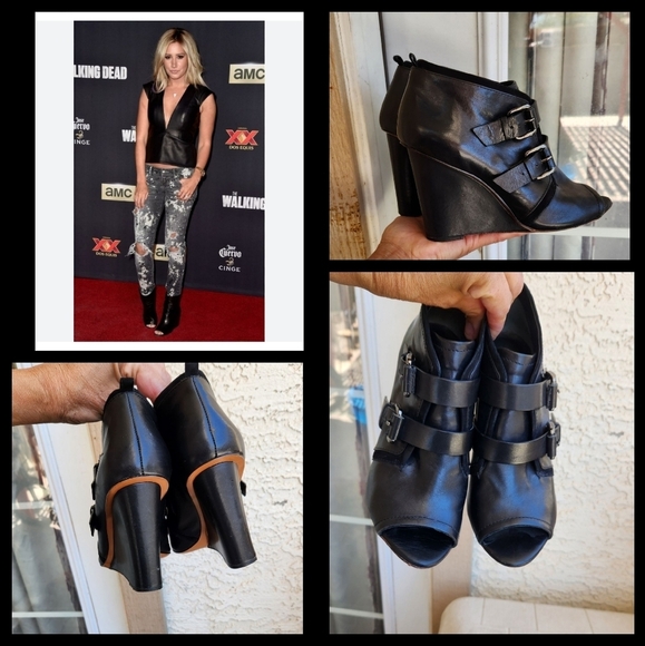 10 Crosby Derek Lam‎ buckle open toe booties - Picture 1 of 10